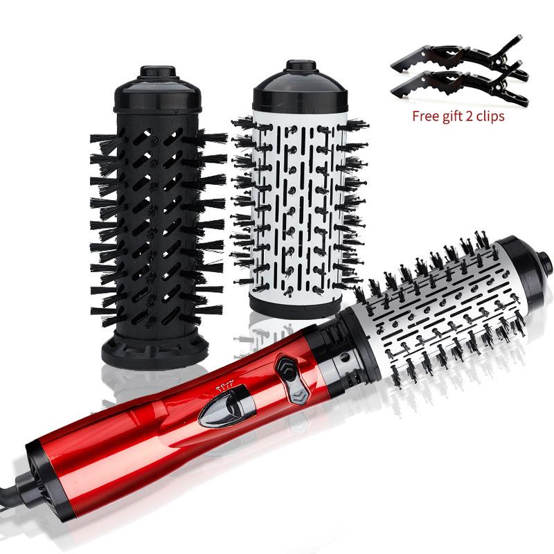 3 в 1 щетка для сушки волос, автоматическая вращающаяся щетка с горячим воздухом, электрическая расческа, многофункциональная анионная щетка для завивки волос красный
